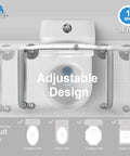 Toilet Safety Rails For Elderly And Handicap - Adjustable Width And Height Stand Alone Frame, Folding Handrails Over Toilet