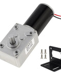 12V DC Worm Gear Motor With 27 RPM 7 Watts, Self Locking Reversible Mini Electric Gearbox Motor, bracket and screws visible