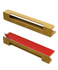 Self Adhesive Edge Fingerpull Door Handle Set 2 Pack No Screws Required Peel And Stick Installation Brass Gold Front View