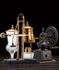 Compact Siphon Coffee Maker With Alcohol Lamp, 450ml Capacity, durable stovetop brewer showing glass and metal components.