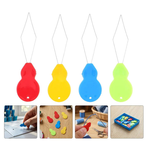 Gourd Shaped Plastic Needle Threader Set Of 100 For Smooth Thread Insertion And Quick Hand Sewing, red yellow blue green plastic threaders