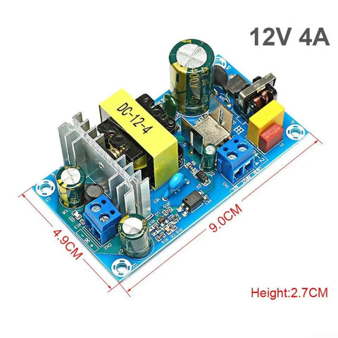 Heavy Duty Industrial AC DC Power Converter Converts 110 220 V Down To Smooth 12 V At 72 Watt Peak, 12V 4A module image.