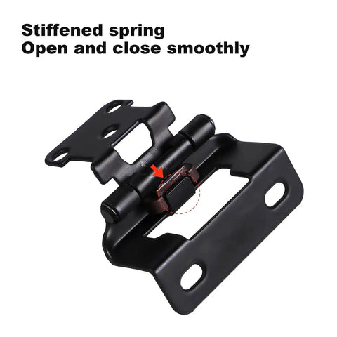Soft Close Self Closing Concealed Kitchen Cabinet Door Hinges With Offset Spring Half Cover Black Finish Premium Cold Rolled Steel