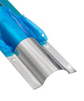 Close-up of Heavy Duty 304 Stainless Steel Cable Trunking self adhesive cord cover with protective blue film.