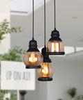 Vintage Farmhouse Pendant Lights Dope For Kitchen Island With 3 E26 Sockets Black Metal Glass Jar Chandelier Ceiling Fixture Adjustable Height To 43 Inches Rustic Dining Room Lighting hanging