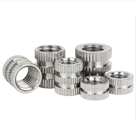 304 Stainless M3 Knurled Threaded Insert Nuts for Plastic Injection Molding and Hot Melt Embedment, corrosion-resistant fasteners
