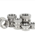 M8 Stainless Steel Knurled Insert Nuts With Through Hole Heat Set Embedding For Injection Molding Beefed-Up 304 Stainless Steel Corrosion Resistant
