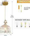 Top Shelf Vintage Crystal Pendant Light With Dope Diamond Cut Glass Shade And Legit Brass Accents Adjustable 0.5 To 70 Inch Cord dimensions and bulb types
