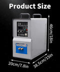 Beast Mode Induction Heater 15KW Water Cooled Industrial Melting Furnace shown with product dimensions 46cm x 20cm x 38.5cm.