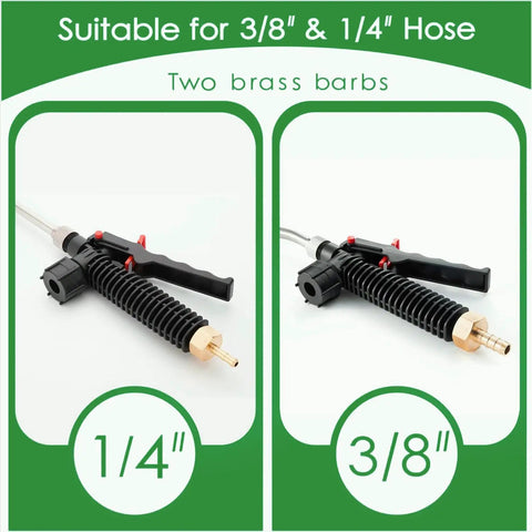 Beefy Acid Resistant Sprayer Wand Kit With Four Nozzle Types For Smooth Spraying, Pump Replacement Wand With Brass Barbs For 1/4" And 3/8" Hoses