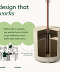 Open view of Patio Must Have Weatherproof Umbrella Side Table With Hole, showing interior section, fits 1.5 inch umbrella pole.