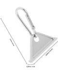 Top Notch Silver Aluminum Triangle Sliding Hooks For T Slot Tracks with clip, measuring 2.55in, for secure tool organization.