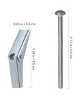 Heavy Duty Wing Nut And Toggle Bolt Kit For Drywall And Shutter Installations, One Eighth Inch Screws With Aircraft Clips