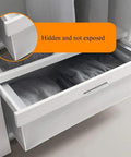 Soft Close Undermount Drawer Slides With Full Extension And Heavy Duty 40Kg Capacity concealed in white cabinet with folded clothes.