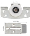 Heavy Duty Sliding Door Wheels For Cabinets And Closets 2 Pack Adjustable Iron Rollers, metal track hardware with white roller.