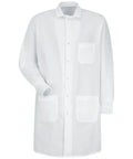 Unisex Medical Lab Coat With Cuffed Sleeves Three Front Pockets White Lightweight Cotton Poly Blend Durable Breathable Medium US Size For Daylong Rounds