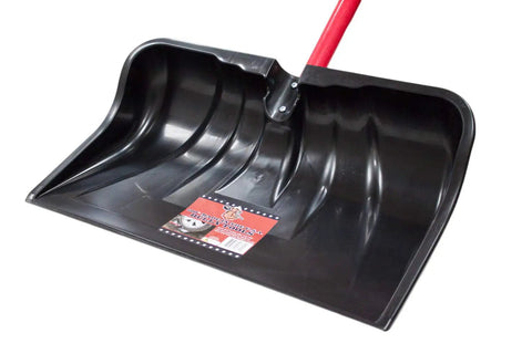 Beast Of A Snow Shovel With Wide Scoop And Fiberglass D-Grip For Driveways, Heavy Duty Steel Blade, ergonomic D-shape handle
