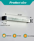 Crystal Bubble Glass Wall Sconce LED Light Fixture Black Modern Dope Vanity Lamp dimensions and specs