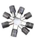 Heavy Duty Oval Hole Punch Die Set For CH 70 Hydraulic Punch, showing varied sizes of stainless steel molds including 8x12mm