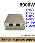 8000W Adjustable AC DC Power Supply With Variable Output 0 To 80V And 0 To 100A, Switch Mode, Broad Input Range 60/72/80/90/110/220V, Compact Lab PSU For Testing And DIY Projects, 485x400x150mm