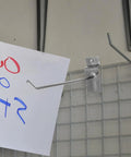Heavy Duty Slatwall Hook Set 50 Pack for Retail Displays sturdy iron metal hanger holding a note on slat board