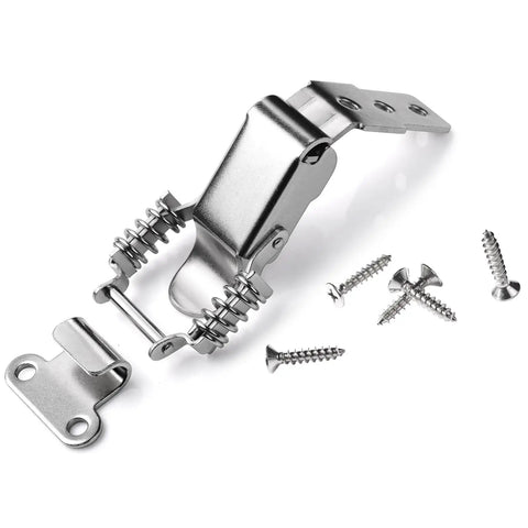 2 Pack Medium Spring Loaded Toggle Latch And Hook With Screws For Toolbox Cabinets And Boxes Heavy Duty Spring Draw Locking Catch Clamp
