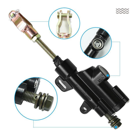 Hydraulic Rear Brake Master Cylinder Ride Ready Direct Fit Replacement For 50cc To 125cc ATVs And Dirt Bikes With 10mm Banjo Bolt