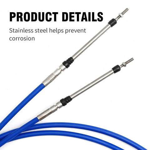 10 Foot Marine Throttle Shift Cable Replacement 33C For Yamaha Outboard Engine Boat Steering System Blue 2 Pack Tough Beefy Durable
