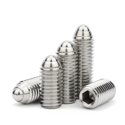 M12 X 45Mm 304 Stainless Steel Spring Ball Plunger with hex adjustment for rigid mounts, showing five positions.