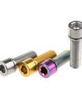 Killer Set of 5 M7 Titanium Bolts with Hex Socket Cylinder Head and Matching Washers Sick Rainbow Finish Bike Hardware.