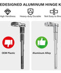 Comparison of OEM plastic and aluminum alloy hinge pins for Permanent Fuel Tank Repair Kit With Fuel Door Hinge Pin And Gas Door Spring For 2019-2025 Silverado Sierra 1500 And 2020-2025 Silverado Sierra 2500 3500 Fits Most Bed Lengths DIY Friendly.