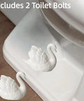 Upgrade Your Bathroom Game With Super Slick Ceramic Toilet Bolt Caps Featuring A Chic White Swan Design and Decorative Screw Covers That Totally Level Up Your Home Aesthetic And Keep Things Looking Fresh. Includes 2 elegant white swan design ceramic toilet bolt caps.