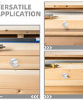 Tough as Nails Pipe Clamp Set for 19mm and 22mm Tubes with Locking Mechanism, aluminum clamps on wooden surface
