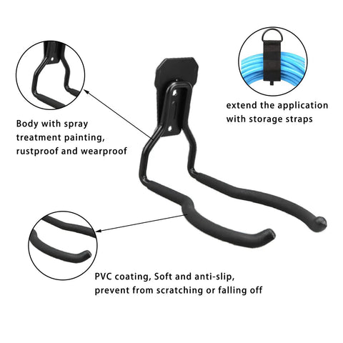 Four Pack Weed Trimmer Hanger Set With Stainless Steel Screws And Anchors Heavy Duty Garage Wall Tool Rack detail view