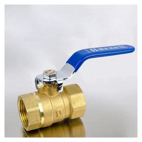 Built Tough Solid Brass BSP Thread Ball Valve With Heavy Duty Lever Handle And Cool Green Vinyl Grip For Foolproof Water Oil And Gas Line Plumbing Up to 300 Psi With Zero Drama, showcasing its brass body and lever design.