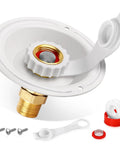 City Water Inlet Check Valve And Hookup Connector For RVs Three Quarter Inch NH Female To One Half Inch NPT Male Three Inch Flange Lead Free Brass Backflow Preventer With Dust Plug For Camper And Motorhome