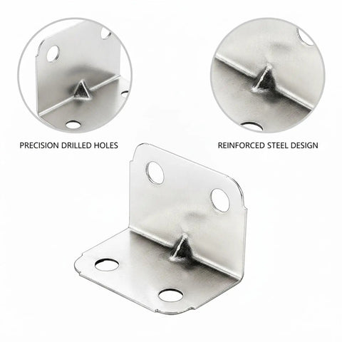 L Shaped Steel Corner Brackets For Cabinets Chairs And Shelves 10 Pack With Screws Make Joints Rock Solid Stop Wobble image