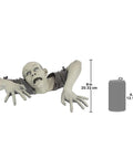 Creepy zombie statue emerging from ground, detailed hands and face. Zombie Of Montclaire Moors Indoor Outdoor Garden Statue Halloween Decor.