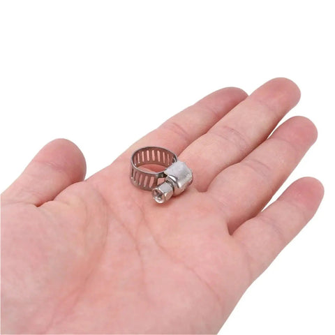 Get Your Hands On 80pcs Adjustable Hose Clamps In Stainless Steel For Easy Worm Gear Clamp Assortment Kit That Handles 6mm To 12mm Pipes And Hoses With Total Flexibility And Rock Solid Tension Every Single Time, stainless steel worm gear clamp in hand