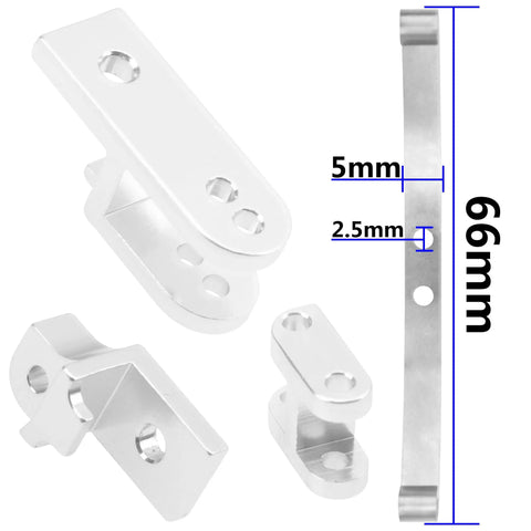Heavy Duty RC Leaf Spring Suspension Steel Bar Kit for WPL B1 B14 B16 B24 C14 C24 showing mounting brackets with measurements.