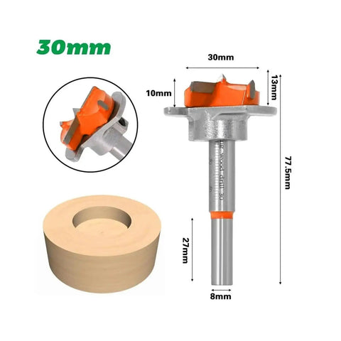 Kickass Forstner Drill Bits With 7mm Round Shank And Razor Sharp Carbide Edges Cuts Smooth As Butter Through Hardwood Plywood 30mm size