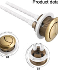 38mm Gold Toilet Handle And Button Pusher Upgrade With 360 Degree Rotatable Tool Free Adjustment Universal Fit For 38mm Thread Smart Toilet Push Button Topper, detailed view