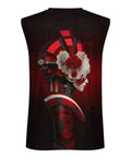 Mens Retro Washed Oversized Tank Top Featuring Vibrant Japanese Geisha And Sakura Cherry Blossom Print Relaxed Fit Y2K Streetwear Muscle Tee back view showing unique graphic design.