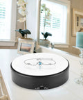F&Y 360 Degree Electric Rotating Mirror Display Stand With Flexible Speed Turntable For Jewelry showcasing a bracelet on a sleek surface.