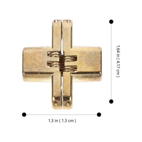 Hidden Cross Hinge Set Four Pcs Alloy Invisible Cabinet Door Hinges 1.64 by 1.3 Inches Silent Concealed Mount