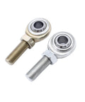 Real Deal Pair Of Badass Heavy Duty Left And Right Heimb Joints With Tight Jam Nuts Designed Specifically For Road Ready Pickup Trucks Built Tough Today, showing steel build with threaded ends.