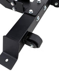 Close-up of base with wheels on 3 In 1 Adjustable Weight Bench For Home Gym With Flat Incline Decline Press And Leg Developer Preacher Curl Attachment Smith Machine Compatible Heavy Duty Light Commercial Fitness Equipment