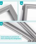 Fridge Door Gasket Replacement Seal For French Door Refrigerators Durable OEM Quality Easy Install Fits W10163991 shown in detail.