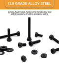 660 Piece M2 Socket Head Cap Screws Kit With Nuts And Washers Black Oxide 2mm Thread Hex Drive fully threaded alloy steel