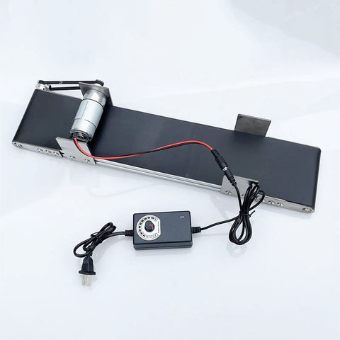 Stainless Steel Electric Conveyor Belt With Adjustable Speed Flat Drive PVC Desktop Belt For Packaging, Factory Production Line